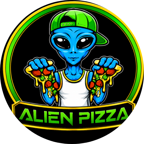 Alien pizza logo