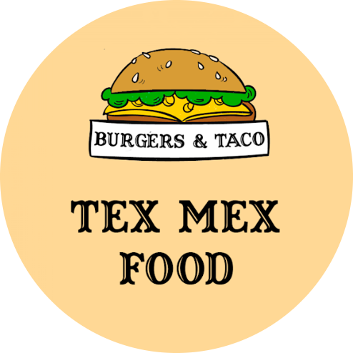 BURGERS & TACO TEX MEX FOOD logo