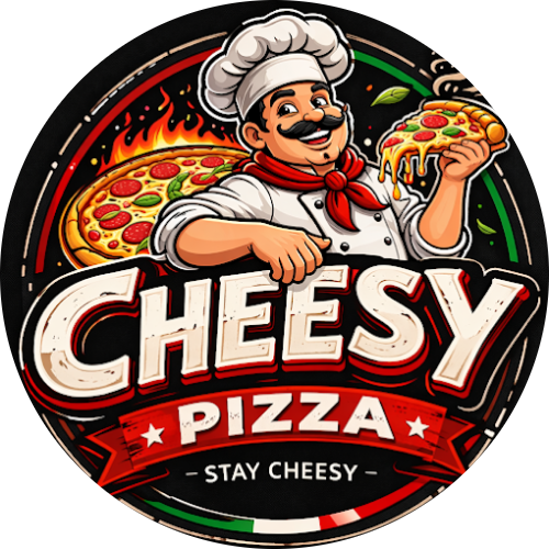 Cheesy pizza logo
