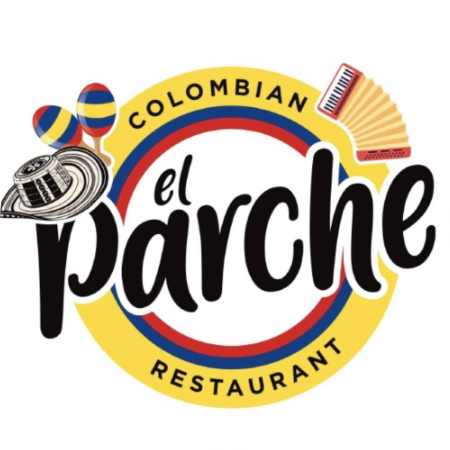 El parche Colombian food truck logo