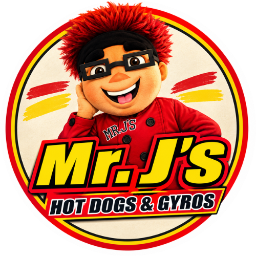 Mr. J's Hot Dogs & Gyros logo