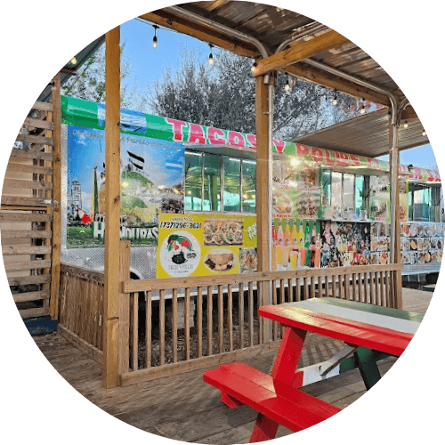 Tacos y pollos el buen sabor logo