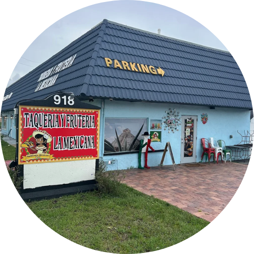 Taqueria y fruteria la mexicana logo