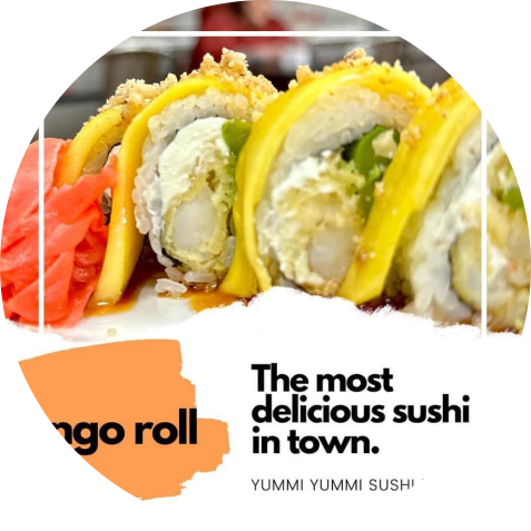 Yummi Yummi sushi restaurant logo